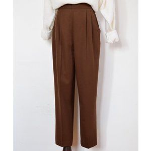 vintage brown high waisted pleated trouser
